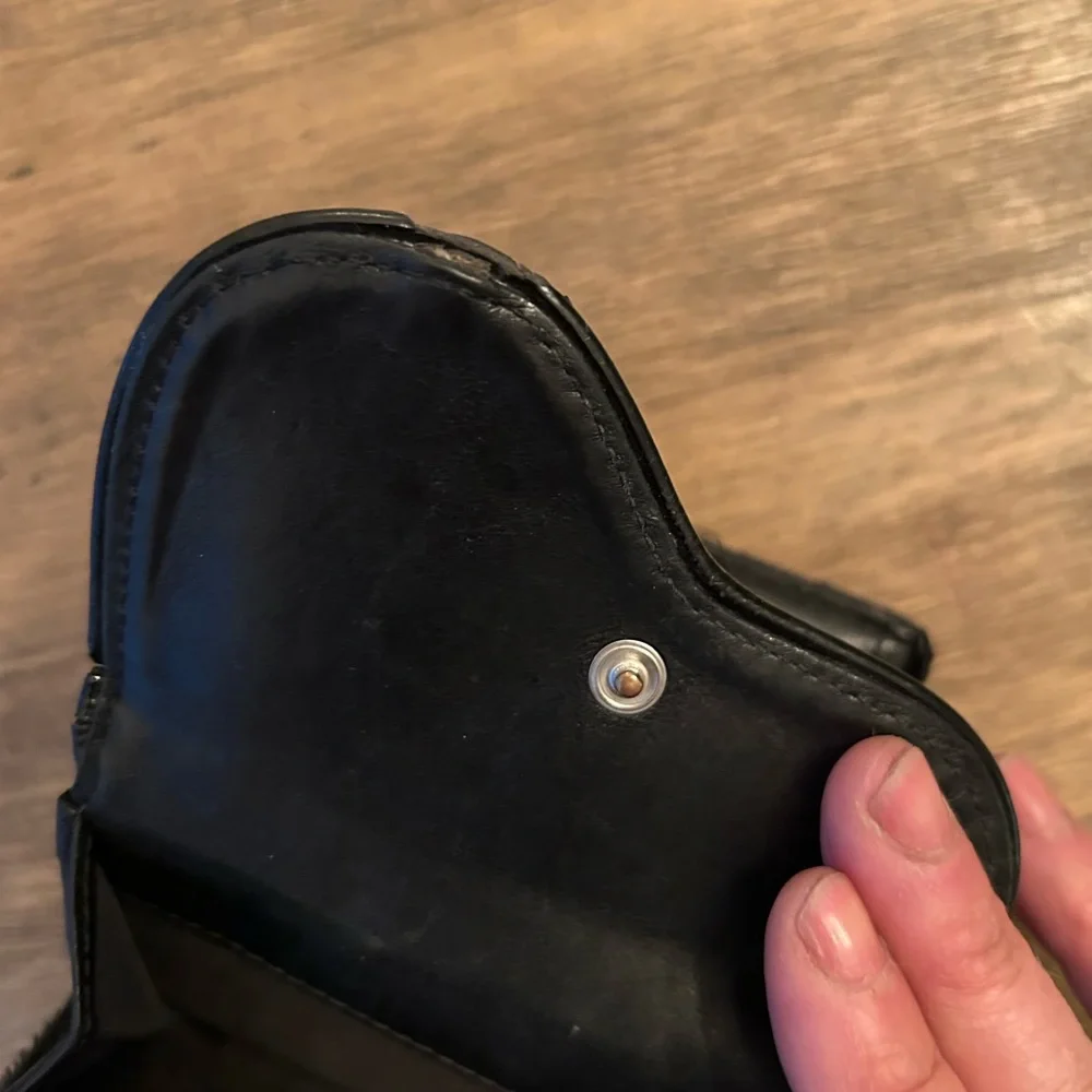 Dior Black Saddle Cloth Wallet Coin leather